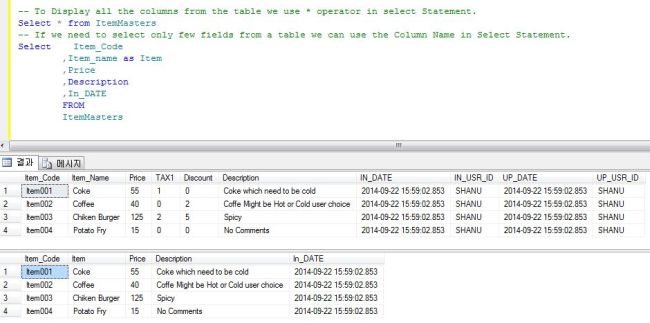 Select Statement from Table 